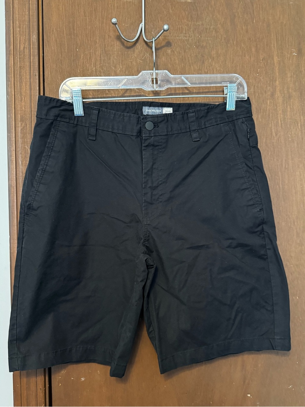 Van Heusen Black Flat-Front Men's Shorts